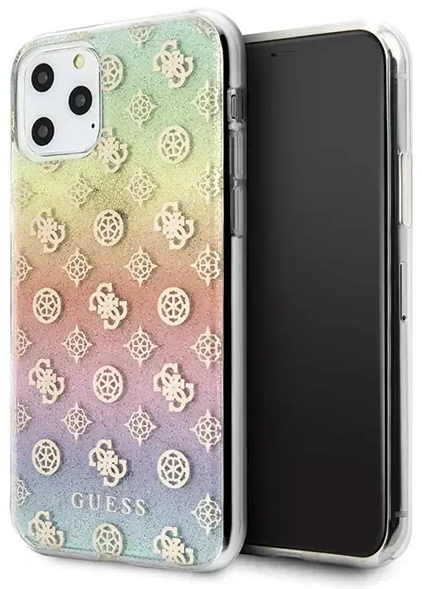 Guess GUHCN58PEOML iPhone 11 Pro multicolor hard case Iridescent 4G Peony