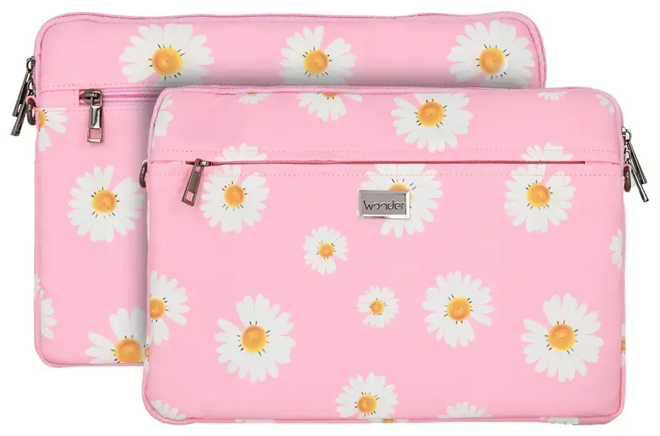 Wonder Sleeve Laptop 13-14 inches pink daisies