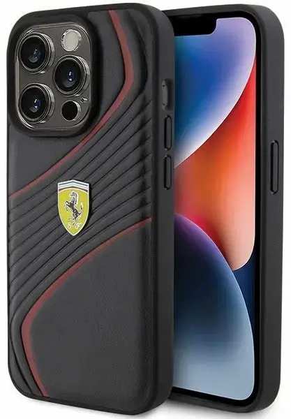 Ferrari FEHCP15LPTWK iPhone 15 Pro 6.1" czarny|black hardcase Twist Metal Logo