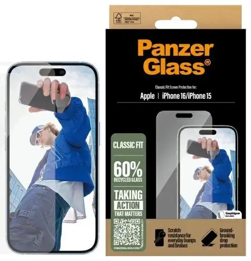 PanzerGlass Screen Protector iPhone 16 6.1" Classic Fit 2873