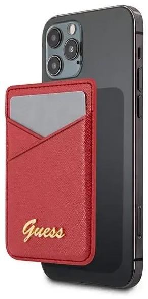 Guess rahakott Kaardipesa GUWMSSASLRE MagSafe Saffiano punane