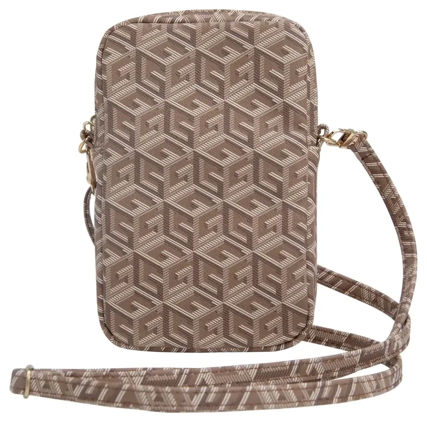 Guess PU G Cube Wallet Phone Bag Zipper Brown