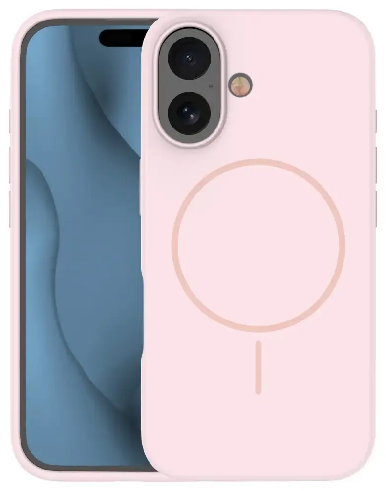 Silicone Thin Mag telefono dėklas su MagSafe palaikymu iPhone 16 Pro Max rožinis