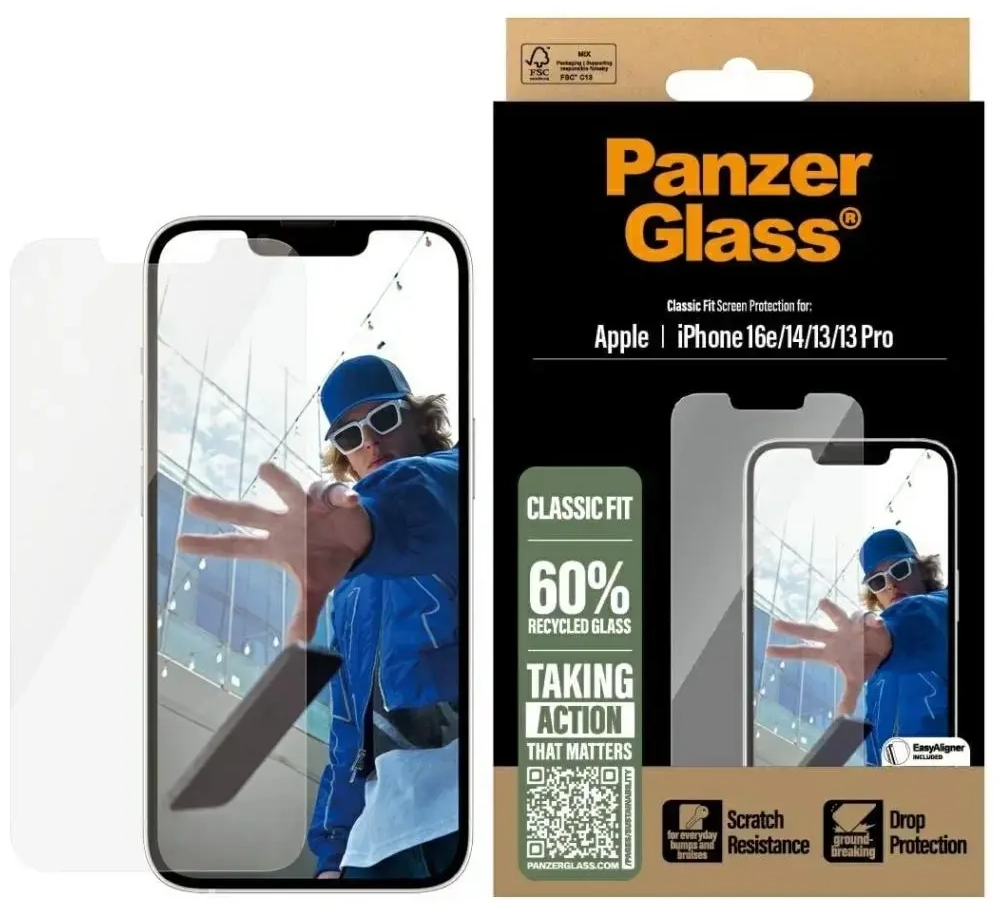 PanzerGlass Classic Fit ekraani kaitseklaas iPhone 16e jaoks