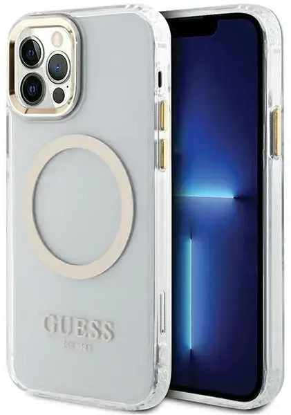 Guess GUHMP12MHTRMD iPhone 12|12 Pro 6.1" złoty|gold hardcase Metal Outline Magsafe