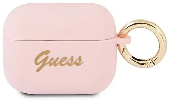 Guess case for AirPods Pro GUAPSSSI pink Silicone Vintage Script
