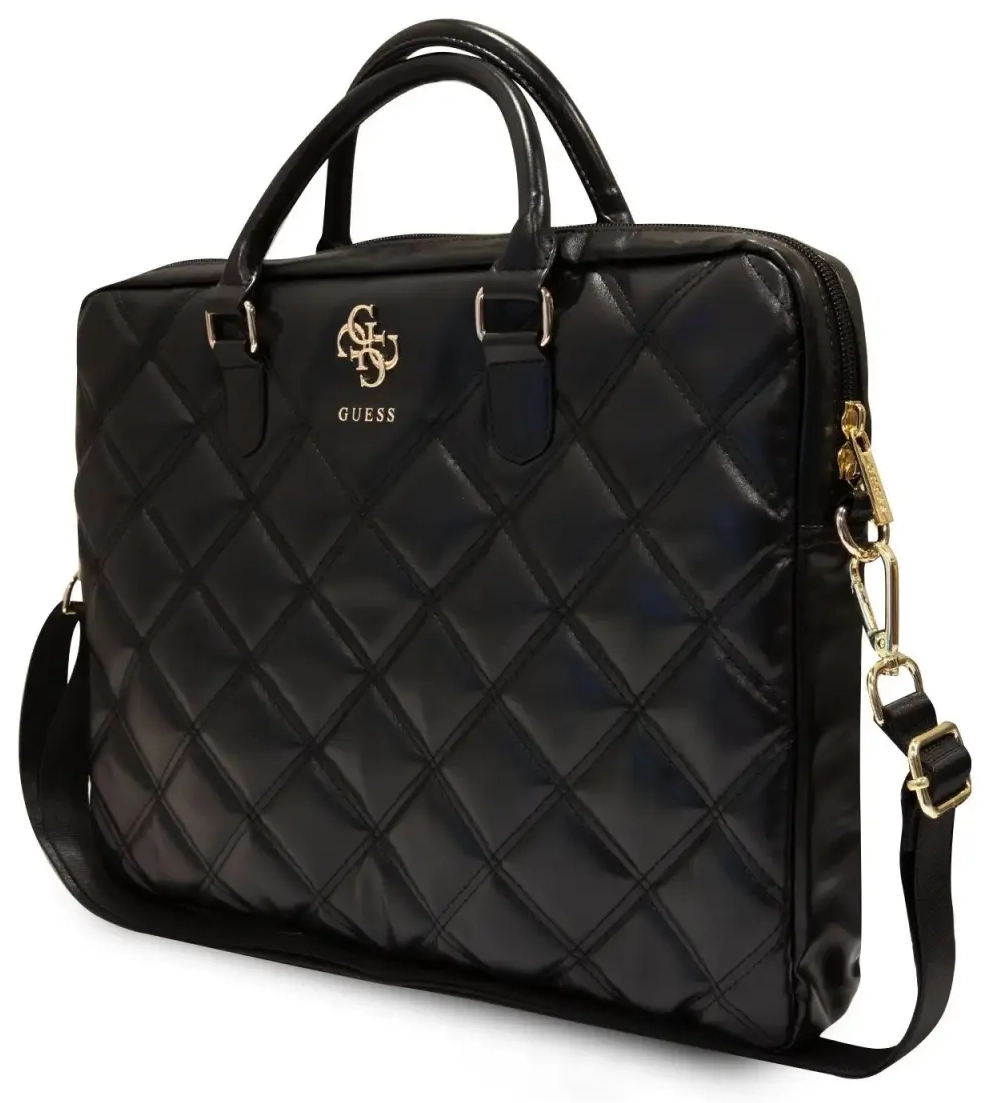 Guess PU Grained 4G Metal Logo Computer Bag 15|16" Black