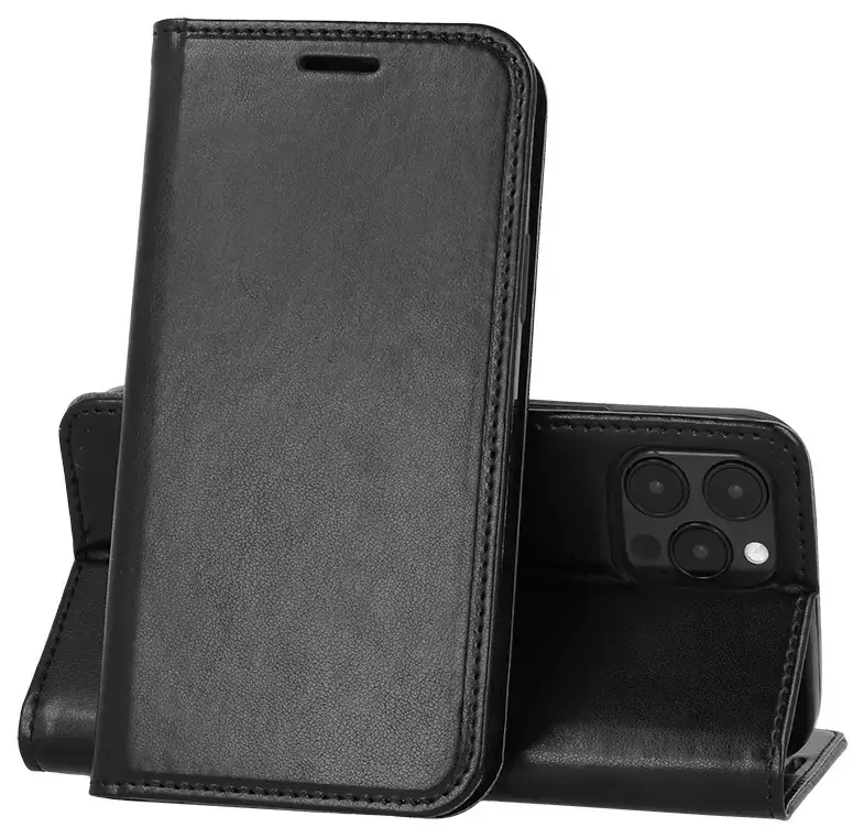 Magnet Elite raamatutüüpi telefoni ümbris iPhone 13 Pro must