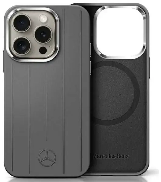 Mercedes MEHMP16X23SUVSA iPhone 16 Pro    Max 6.9" szary|grey hardcase Silicone Vertical Tonal Stripes MagSafe