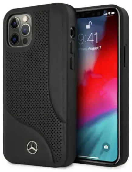 Mercedes MEHCP12LCDOBK iPhone 12 Pro Max 6,7" czarny|black hardcase Leather Perforated Area