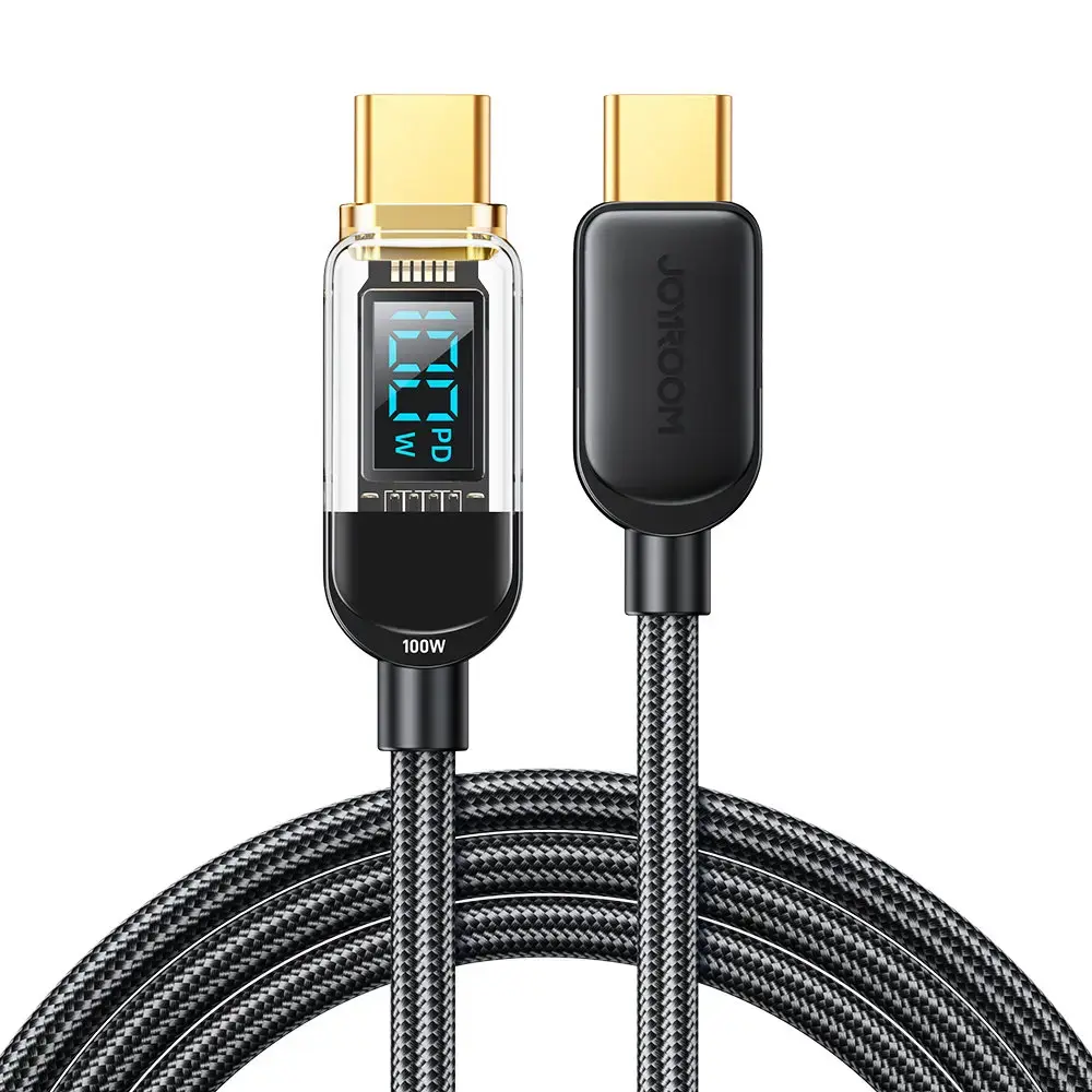 Joyroom S-CC100A4 провод для передачи данных и зарядки | USB-C на USB-C | 100W | с LED дисплеем | 1.2m | черный