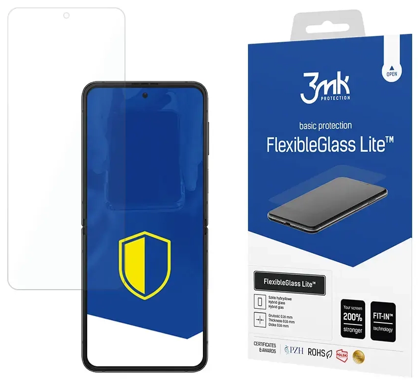 3mk FlexibleGlass Lite™ aizsargstikls telefonam Samsung Galaxy Z Flip4 (Front)