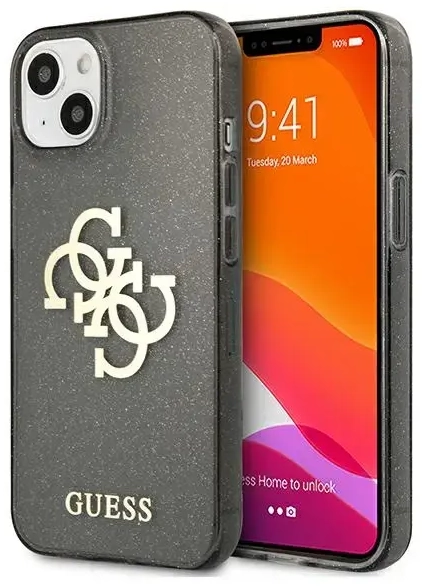 GUHCP13SPCUGL4GBK Guess TPU Big 4G Full Glitter Case for iPhone 13 Mini Black