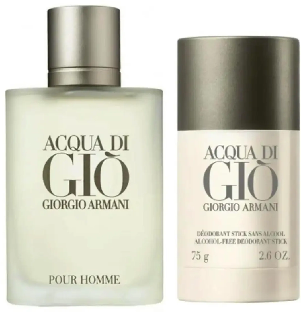 Set Giorgio Armani: Acqua di Gio, Eau De Toilette, For Men, 100 ml + Acqua di Gio, Anti-Perspirant, Deodorant Stick, For Men, 75 g