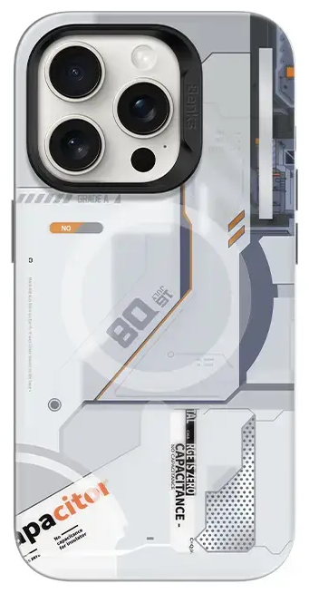 Benks Magnetic Mecha Series telefono dėklas iPhone 15 Pro Max baltas