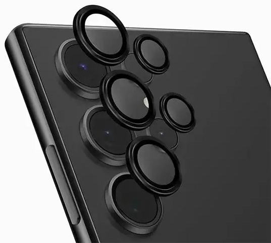 Uniq Optix Aluminum Camera Lens Protector for Samsung Galaxy S24 Ultra camera lens with applicator - black
