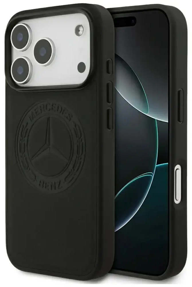 Etui Mercedes Leather Vintage Logo        MagSafe do iPhone 17 Pro czarny