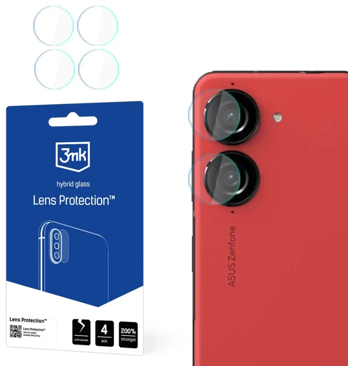Hybrid glass for camera lens 3mk Lens Protection for Asus Zenfone 10