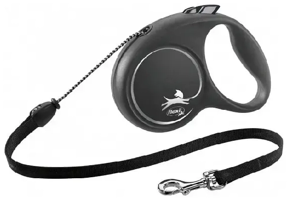 Inerces pavada suņiem – Trixie Flexi Black Design, Cord leash, M: 5 m, (20kg)