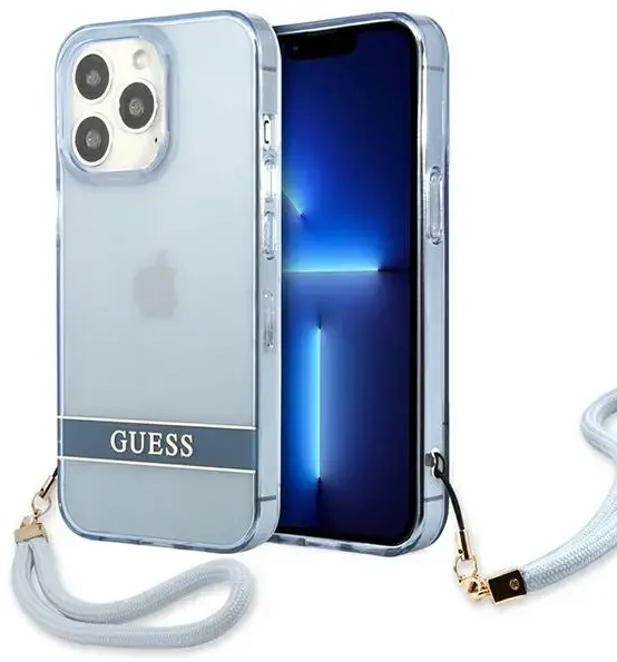 Guess GUHCP13LHTSGSB iPhone 13 Pro | 13 6,1" niebieski|blue hardcase Translucent Stap