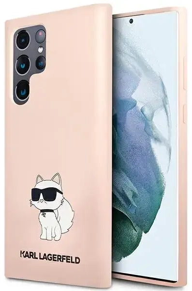 Karl Lagerfeld KLHCS23LSNCHBCP S23 Ultra S918 hardcase różowy|pink Silicone Choupette