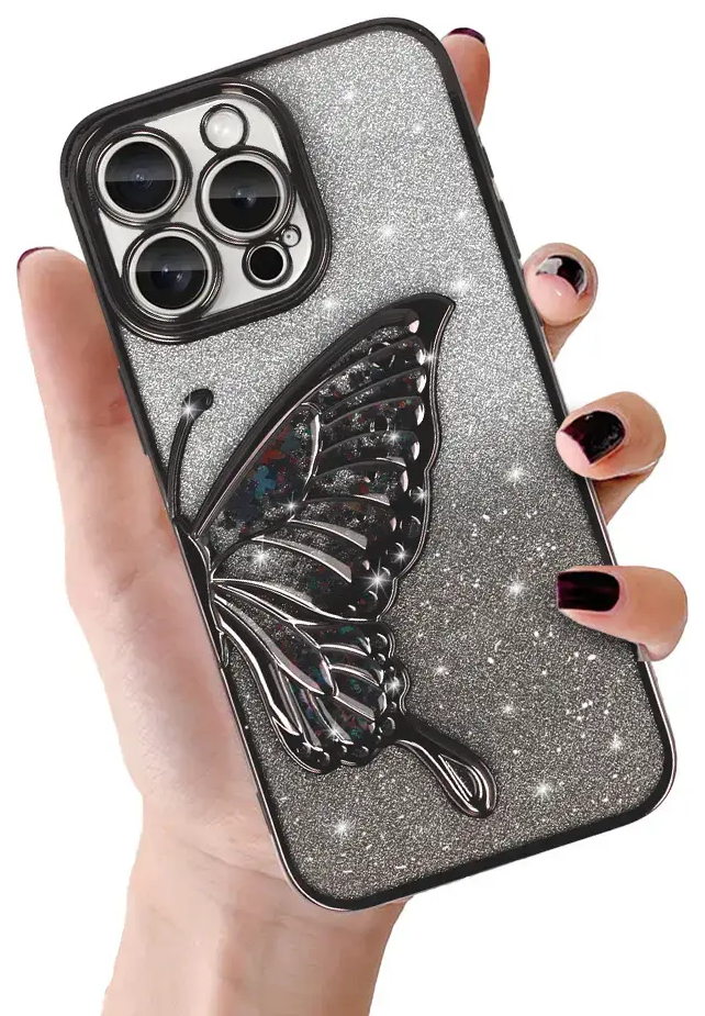 Tel Protect Butterfly Water telefono dėklas iPhone 13 Pro Max juodas