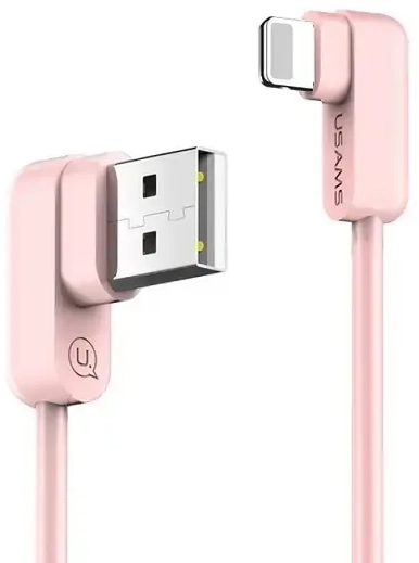 USAMS US-SJ165 datu pārraides un uzlādes vads | USB-A uz Lightning | 10W | 1.2m | rozā