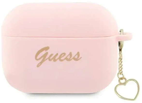 Guess GUAP2LSCHSP AirPods Pro 2 (2022|2023) cover różowy|pink Silicone Charm Heart Collection