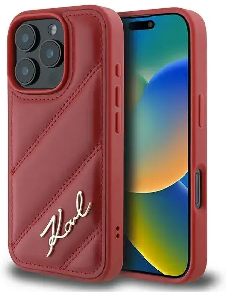 Karl Lagerfeld KLHCP16LPQDSMGR iPhone 16 Pro 6.3" czerwony|red hardcase Quilted Signature