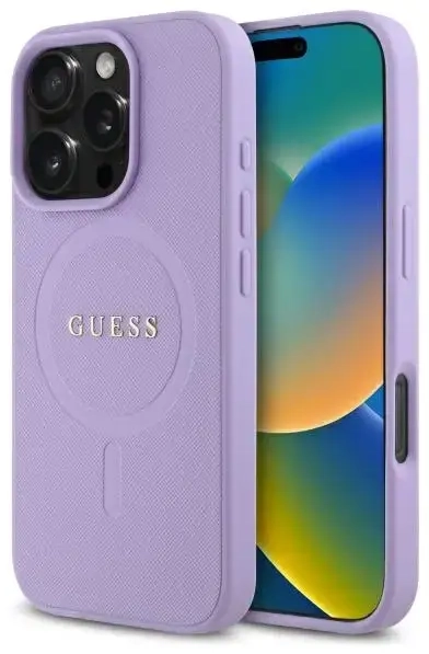 Guess GUHMP16LPSAHMCU iPhone 16 Pro 6.3"  fioletowy|purple hardcase Saffiano MagSafe