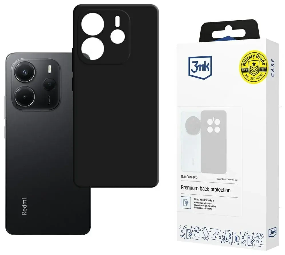 3MK Matt Case Pro for Xiaomi Redmi   Note 14 4G black