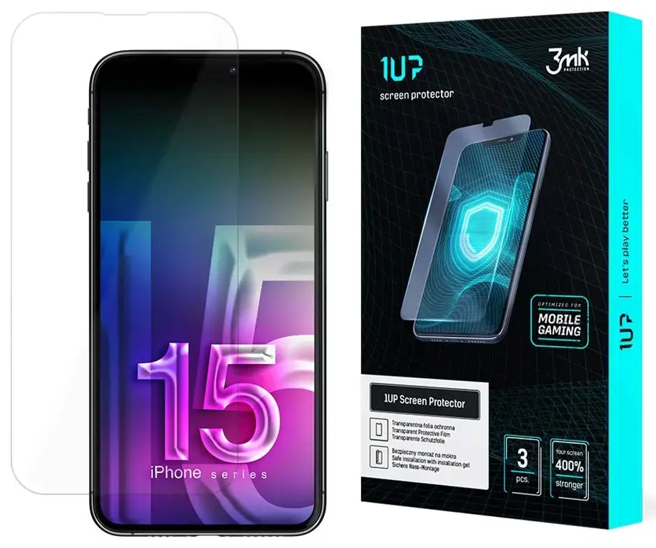 3mk 1UP aizsargplēve telefona ekrānam iPhone 15 Plus