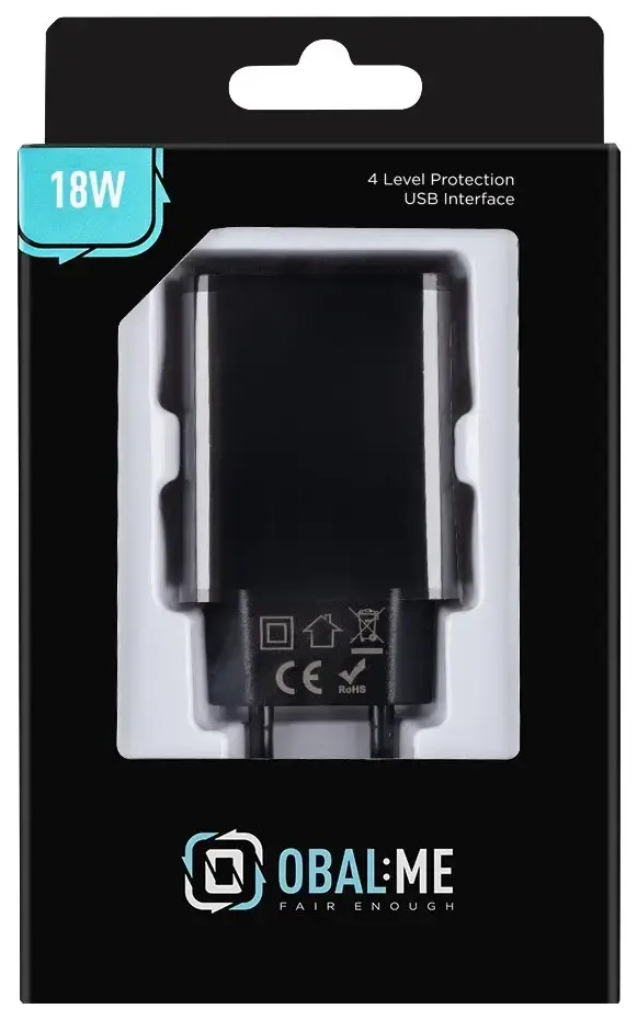 OBAL:ME Wall Charger tīkla lādētājs | 18W | USB-A | melns