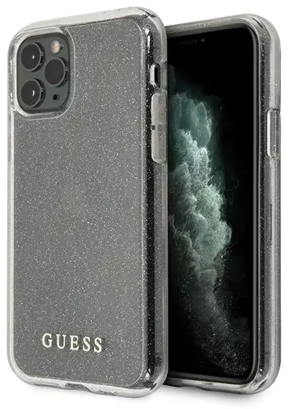 Guess GUHCN65PCGLSI iPhone 11 Pro Max srebrny|silver hard case Glitter