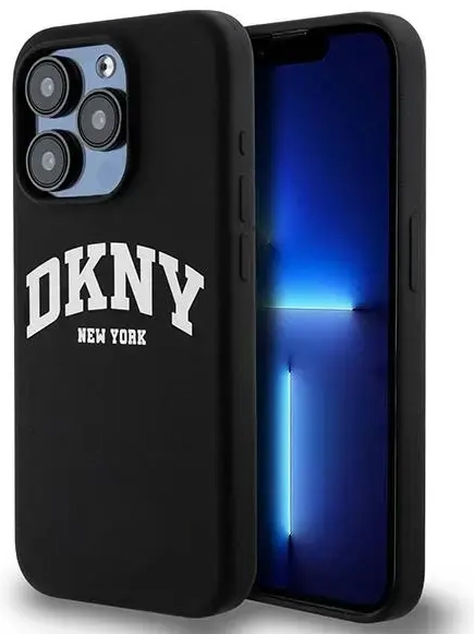 DKNY DKHMP14LSNYACH iPhone 14 Pro 6.1" must|black kõva ümbris Liquid Silicone White Printed Logo MagSafe