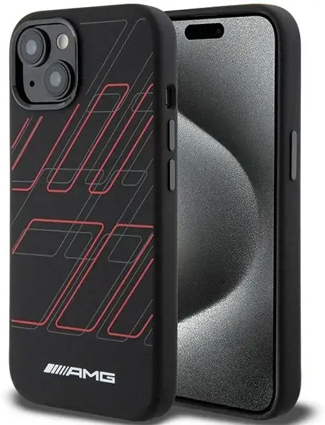 AMG AMHMP15M23SSPK iPhone 15 Plus | 14 Plus 6.7" czarny|black hardcase Silicone Large Rhombuses Pattern MagSafe