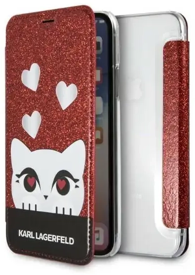 Karl Lagerfeld KLFLBKPXVDCRE iPhone X|XS red|czerwony book Valentine