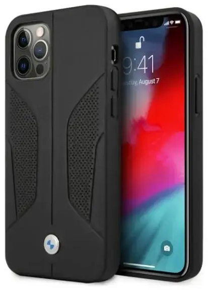 Etui BMW BMHCP12MRSCSK iPhone 12|12 Pro 6,1" czarny|black hardcase Leather Perforate Sides