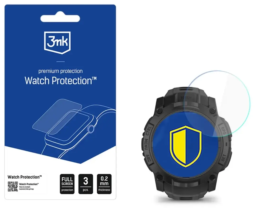 Išmaniojo laikrodžio ekrano apsauga „3mk Watch Protection FlexibleGlass“, skirta „Garmin Instinct 3 Tactical Edition 50mm“