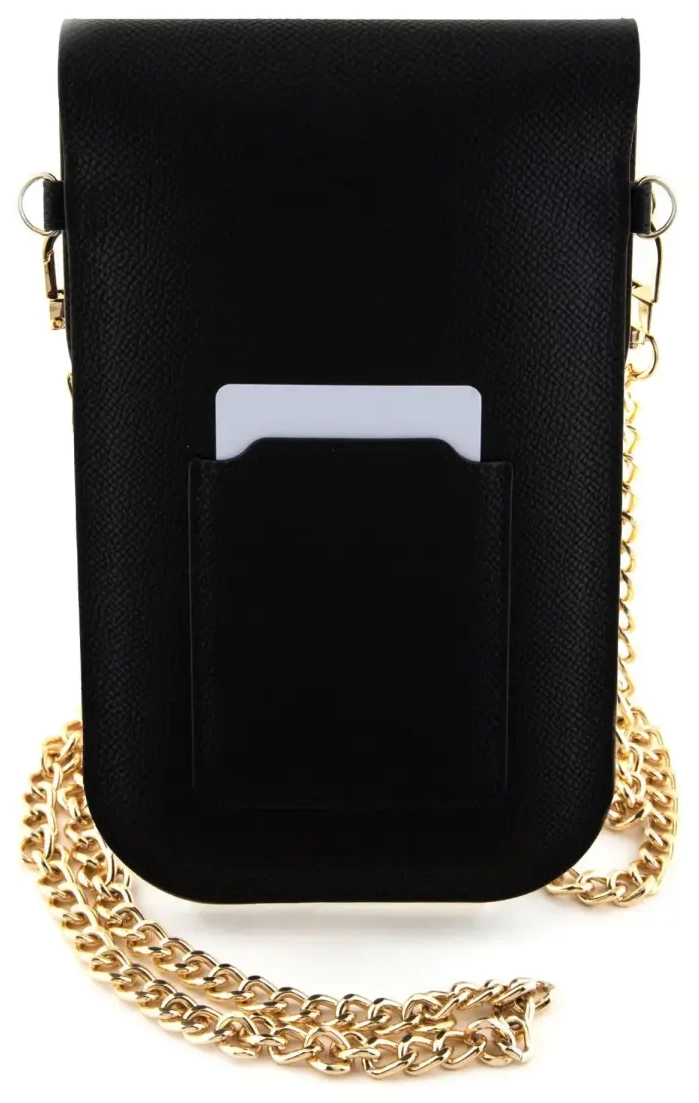 Hello Kitty PU Metal Logo Leather Wallet Phone Bag Black