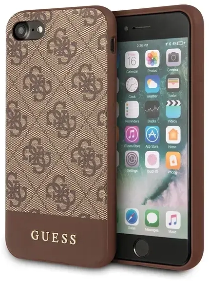 GUHCI8G4GLBR Guess 4G Stripe Cover for iPhone 7|8|SE2020 Brown