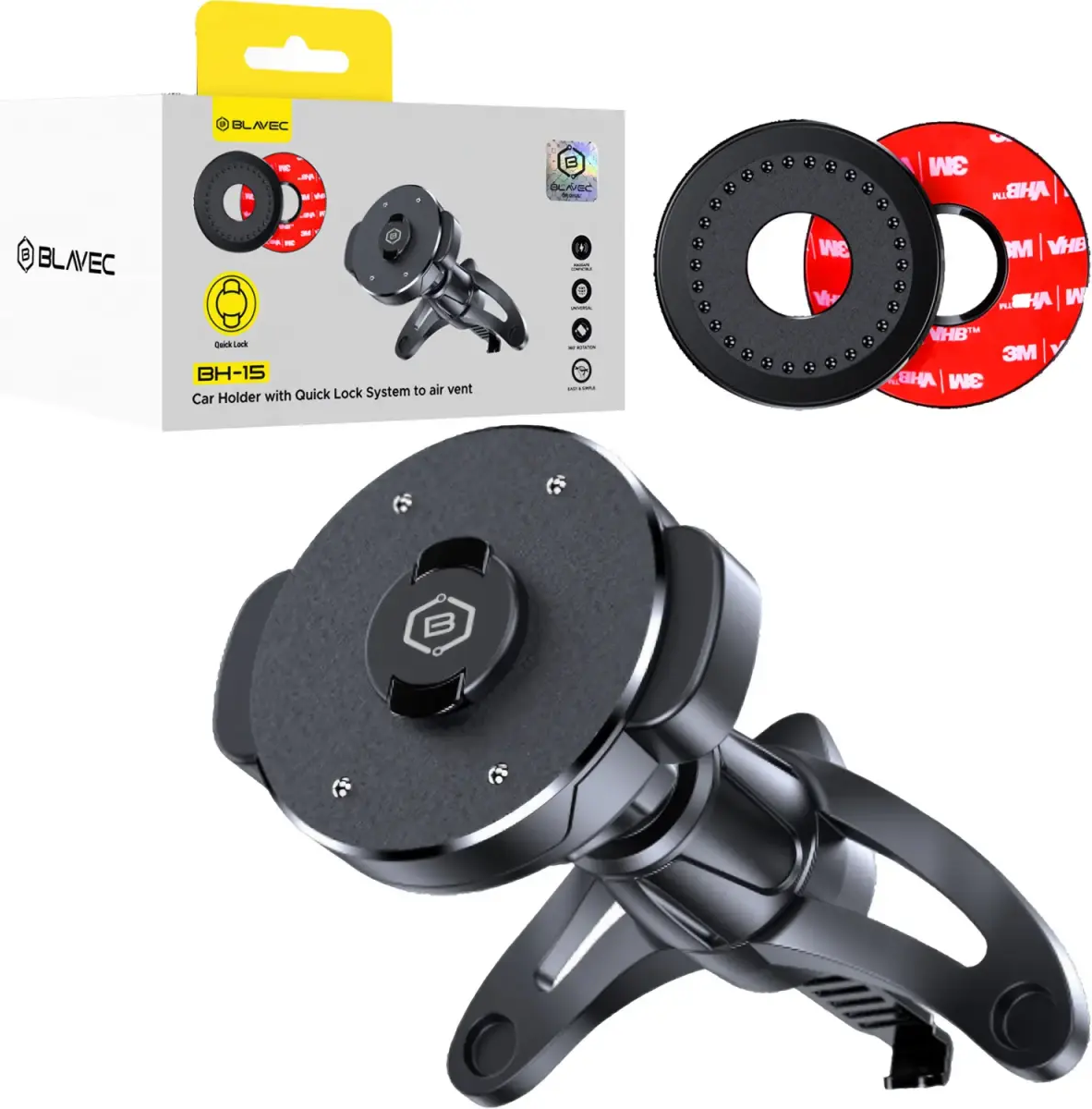 Blavec Car holder BH-15 Quick Lock Magsafe to air vent (BH15-QLMAVB) black
