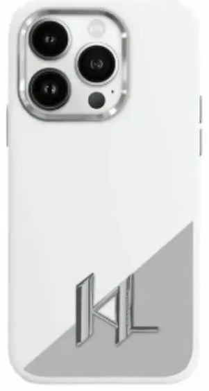 Karl Lagerfeld KLHMP16SSCMKMPCH iPhone    16 6,1" biały|white hardcase Silicone Initial Metal Logo MagSafe