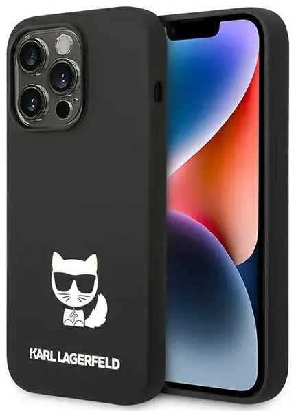 Karl Lagerfeld Liquid Silicone Choupette Case for iPhone 14 Pro Black