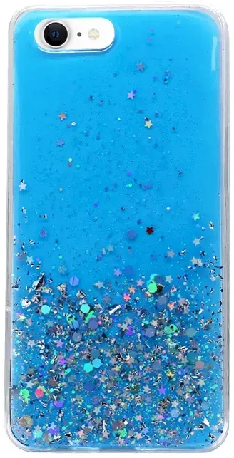 Fusion Glue Glitter Back Case Silicone Case For Huawei P40 Lite E Blue