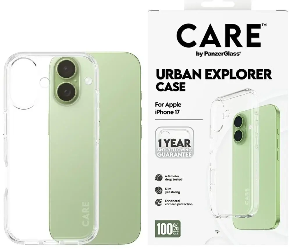 Case CARE by PanzerGlass Flagship Urban Explorer w. Clear Frame for iPhone 17 transparent