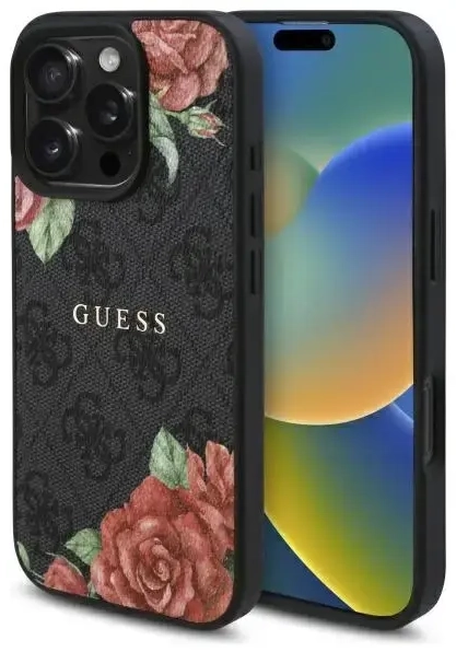 Guess GUHMP16XP4ROPEMCK iPhone 16 Pro     Max 6.9" czarny|black hardcase 4G Flowers Print MagSafe