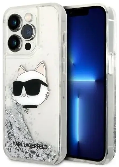 Karl Lagerfeld KLHCP14XLNCHCS iPhone 14 Pro Max 6,7" | sudraba hardcase Glitter Choupette Head