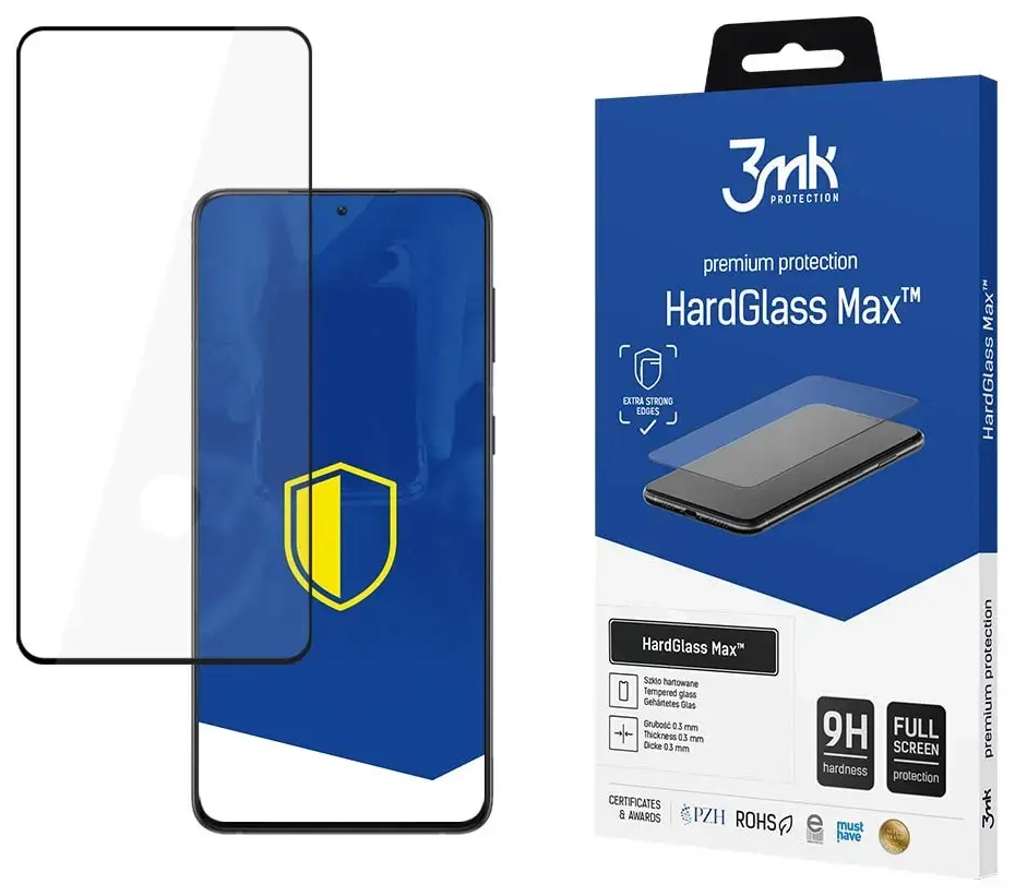 3mk HardGlass Max™ aizsargstikls telefonam Samsung Galaxy S21+ 5G melns
