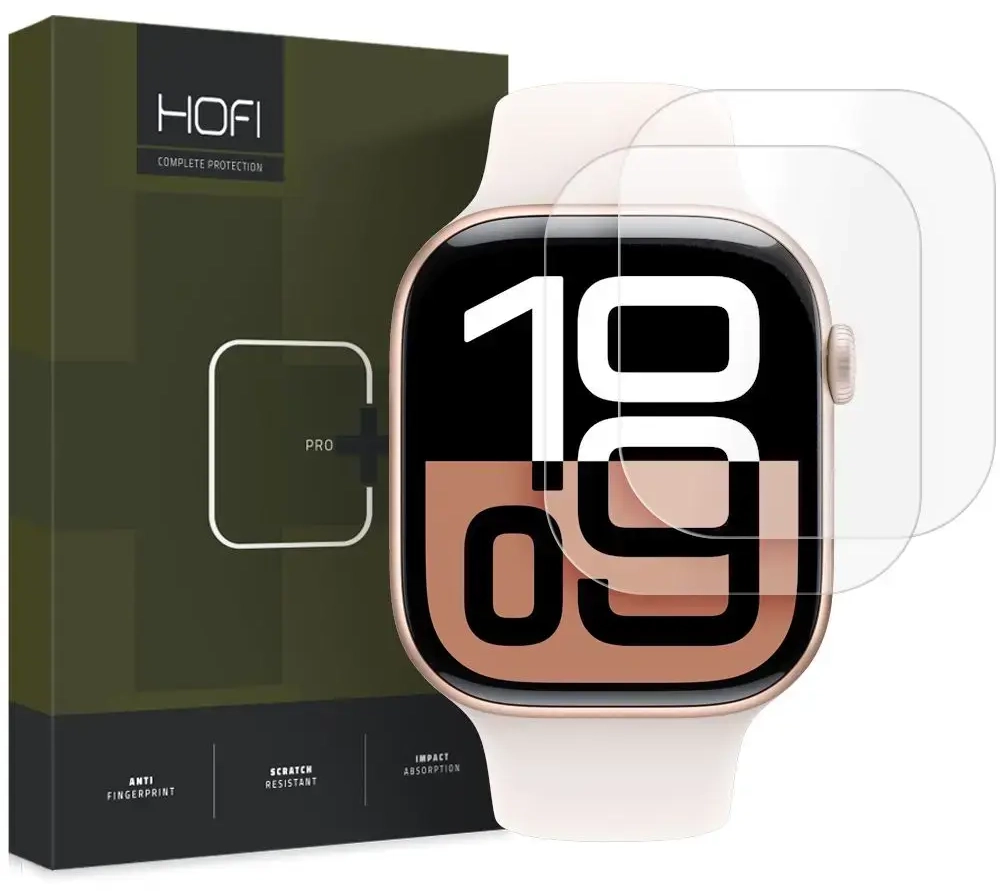 HOFI HYDROFLEX PRO+ 2 GAB. APPLE WATCH 10 (42 MM) CAURSPĪDĪGA HIDROGĒLA PLĒVE